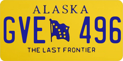 AK license plate GVE496