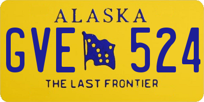 AK license plate GVE524