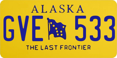 AK license plate GVE533