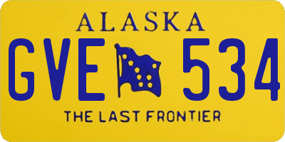 AK license plate GVE534