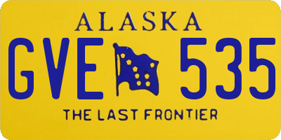 AK license plate GVE535