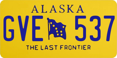 AK license plate GVE537