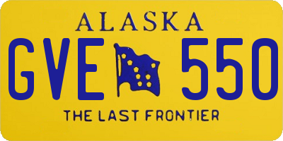 AK license plate GVE550