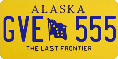 AK license plate GVE555