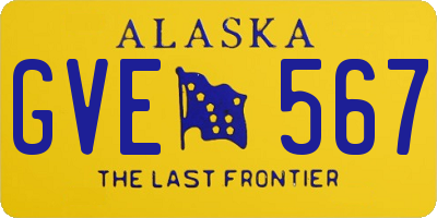 AK license plate GVE567