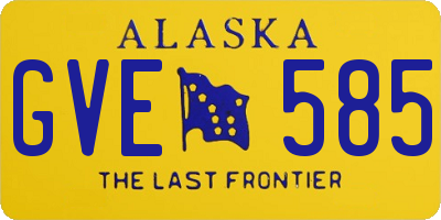 AK license plate GVE585