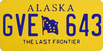 AK license plate GVE643