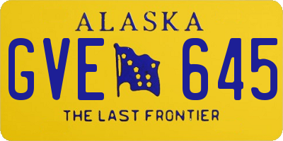 AK license plate GVE645