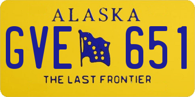 AK license plate GVE651