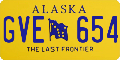 AK license plate GVE654