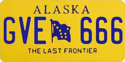 AK license plate GVE666