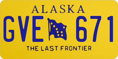 AK license plate GVE671