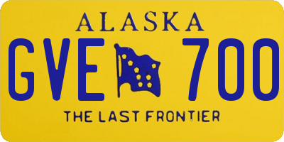 AK license plate GVE700