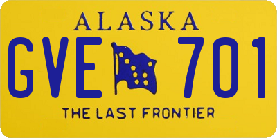 AK license plate GVE701