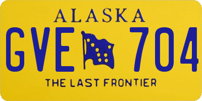 AK license plate GVE704