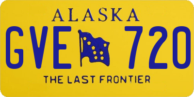 AK license plate GVE720