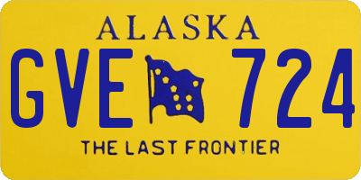 AK license plate GVE724