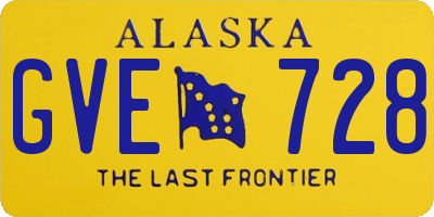 AK license plate GVE728