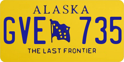 AK license plate GVE735