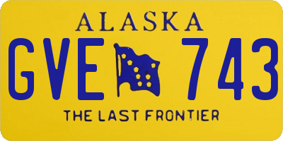 AK license plate GVE743