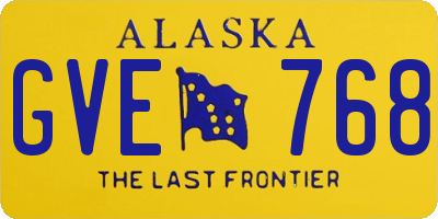 AK license plate GVE768