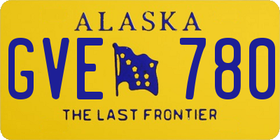 AK license plate GVE780