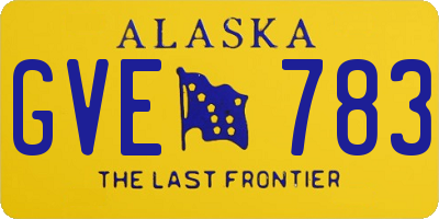 AK license plate GVE783