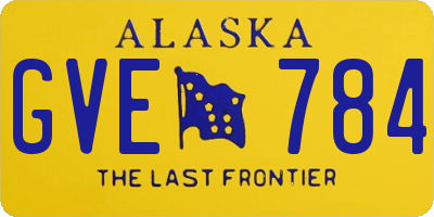 AK license plate GVE784