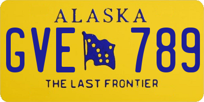 AK license plate GVE789