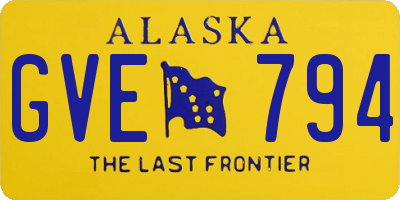 AK license plate GVE794