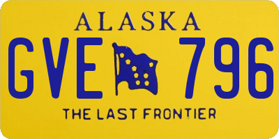 AK license plate GVE796