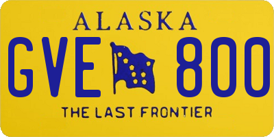 AK license plate GVE800