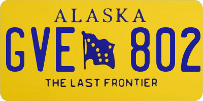 AK license plate GVE802