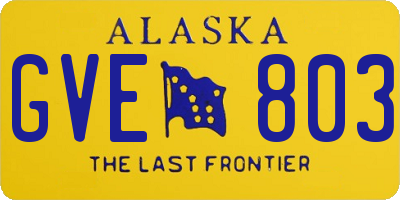 AK license plate GVE803