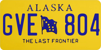 AK license plate GVE804