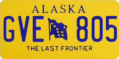 AK license plate GVE805