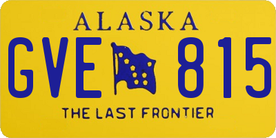 AK license plate GVE815