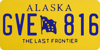 AK license plate GVE816