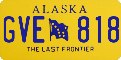 AK license plate GVE818