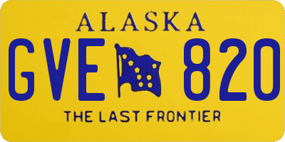 AK license plate GVE820