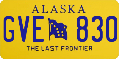 AK license plate GVE830