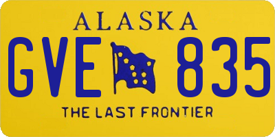 AK license plate GVE835