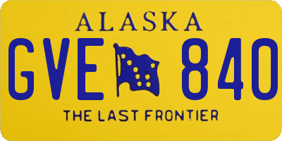 AK license plate GVE840