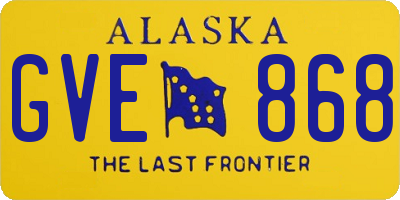 AK license plate GVE868