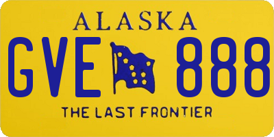 AK license plate GVE888