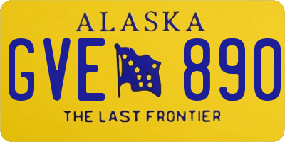 AK license plate GVE890