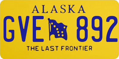 AK license plate GVE892