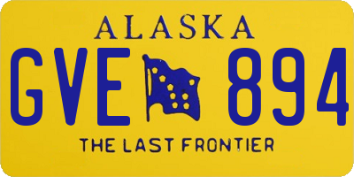 AK license plate GVE894