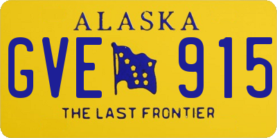 AK license plate GVE915