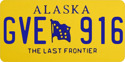 AK license plate GVE916